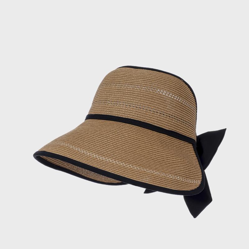 Summer Straw Sun Hat Women's Outdoor Big Eave Hare Hat Foldable Beach Sun Hat