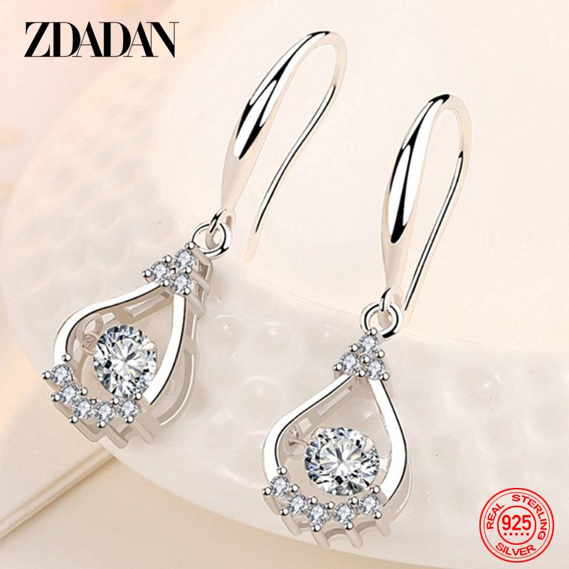 

925 Sterling Silver Water Drop Long Dangle Earrings for Women Fashion Jewelry Accessories белый