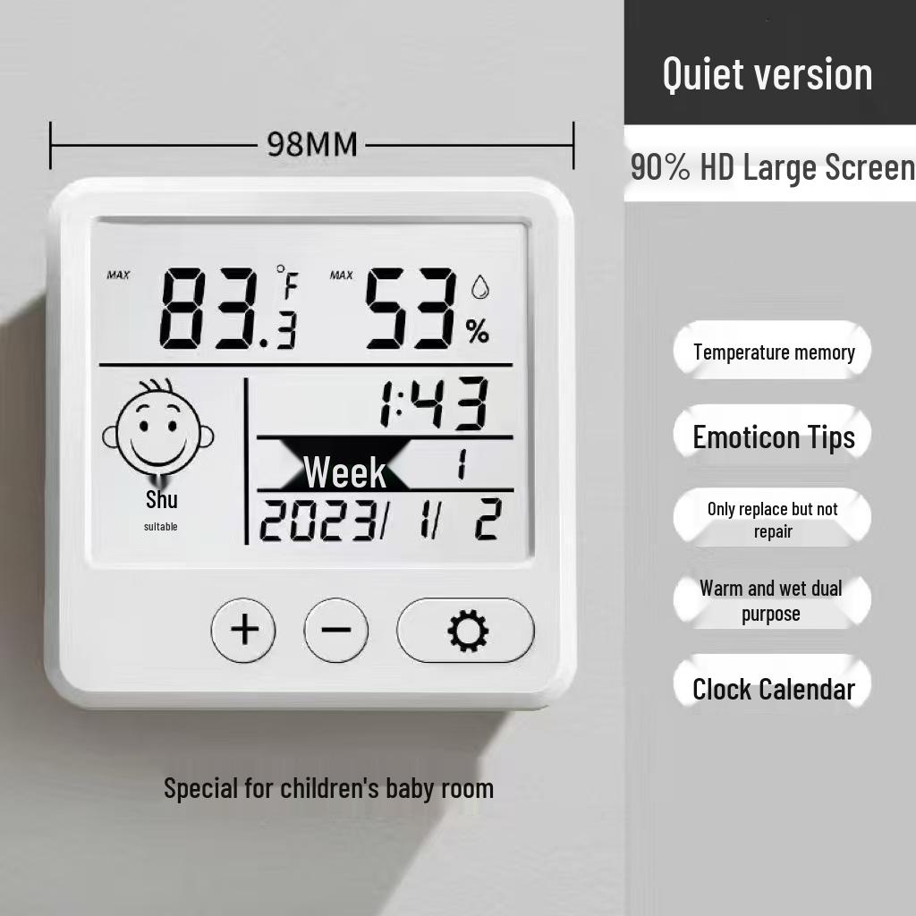 

Высокоточный комнатный настенный термогигрометр с будильником для детской комнаты