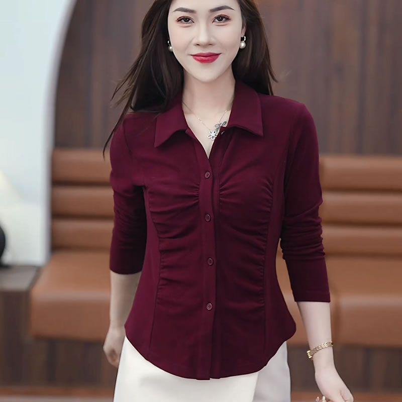 Women's Versatile Long-Sleeved Cropped Base Layer Shirt, 2025 Autumn Design – Tummy Concealing, Slimming, Flattering Top