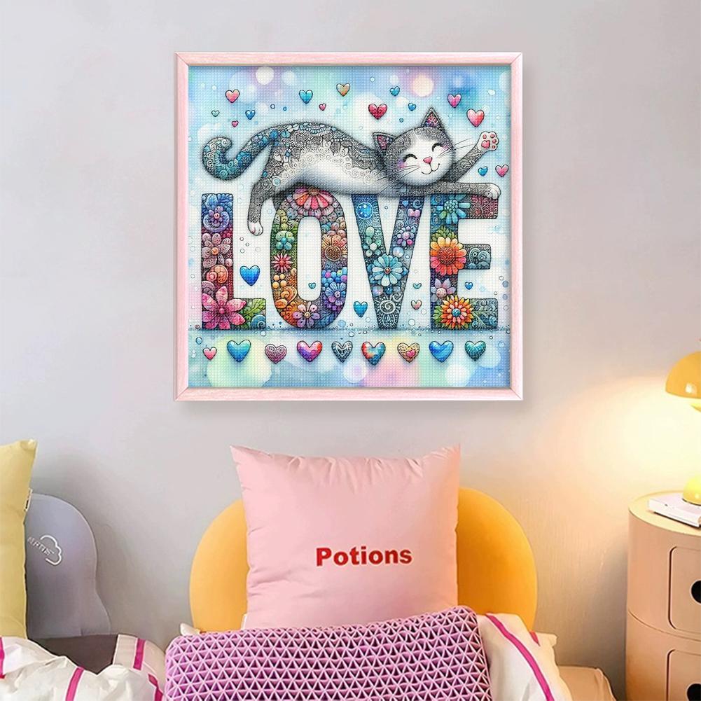 LOVE Animal Printed Cross Stitch Kit DIY 11CT Embroidery Craft Set Home Decor