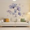 Blue Purple Flower Wall Stickers Self-Adhesive Removable Vinyl Decals for Living Room Bedroom Kitchen Decor