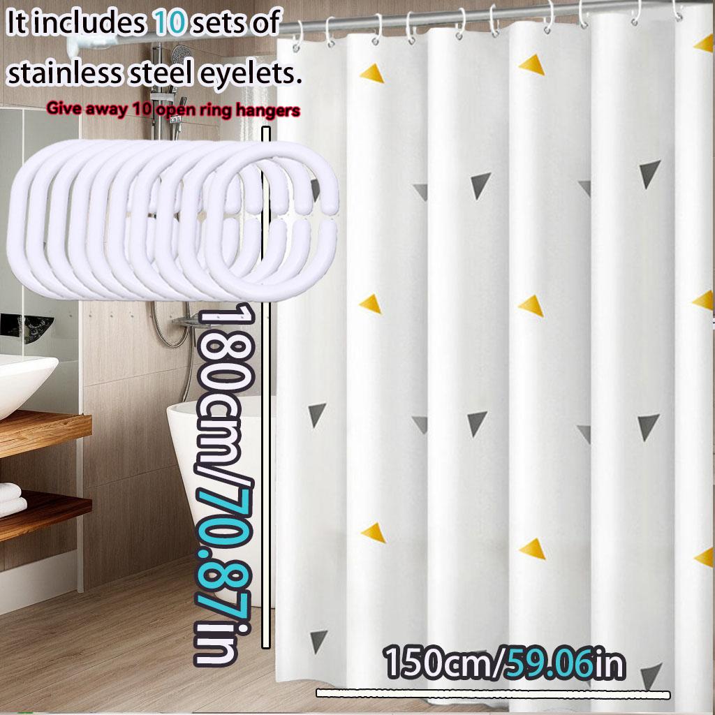 Žlutý trojúhelníkový vzor Jednoduchý Abstraktní Minimalistický Moderní Koupelna Oddělení mokrého a suchého Peva Materiál Voděodolná Sprchová závěs