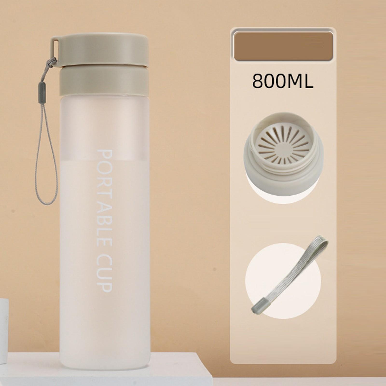 

800ml Sports Water Bottle Portable Large Capacity Cup Summer Ice Cold Water Jug One Size бежевый