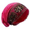 Lace Trim Brimless Turban Cap Beaded Sequin Hair Wrap Bonnet New Head Cover Hat Hair Protection