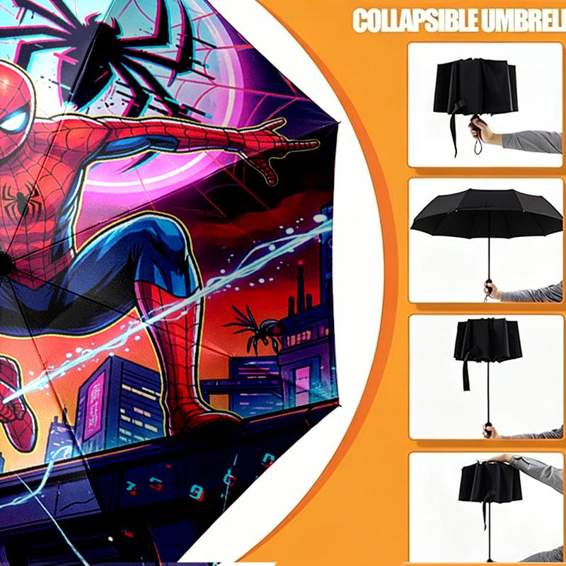 SpiderMan Print Umbrella Automatic Opening/ Closing - Portable Foldable Design - Daily use for Travel/Outdoor - Gift for Birthday