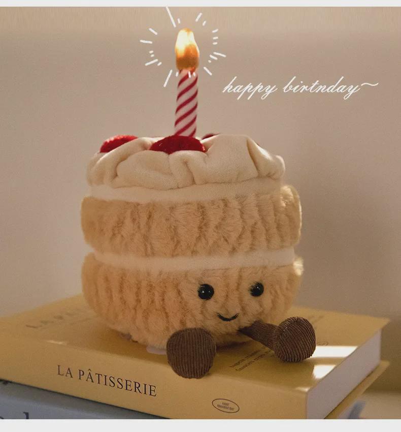 British Cute Animal Birthday Cake Plush Toy - Soft Doll Gift for Baby & Kids
