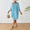 YYFS Women's Fashion Summer Spring Solid Color Print 1/2 Sleeves O-Neck Beach Dresses Naks and Pareo