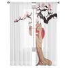 Japan Girl Sheer Curtains for Living Room Transparent Tulle Window Treatments Bedroom Kitchen Home Decor Veil Drapes