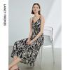 Langzi Floral Cami Dress with Ruched Waist