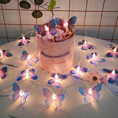 Oeny LED Transparent Purple Butterfly String Lights