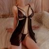 Erotic Underwear, sexy halter straps, lace cutout, seductive nightdress, Hot mesh, see-through pajamas, uniform 8648