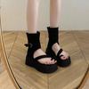 Small Thick-soled Heightening Cool Boots Women's Summer New Short Boots Design Sense Niche Set Toe High-top Cool Boots