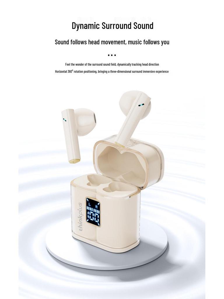 Lenovo Thinkplus XT56 Bluetooth Earphones: Long Battery, In-Ear, Digital Display TWS, Hot-Selling Wireless.