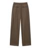 WEST GRAND BOULEVARD Wide Half-Banding Double-Pleat Slacks Brown