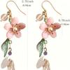 Floral Pink Cherry Blossom Dangle Earrings With Imitation Pearl Accents, Summer Classic Festive Ear Jewelry For Seaside Holidays