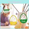 Rabbit White Decorative And Colorful Egg Wooden Ornaments For Festive Easter Decor