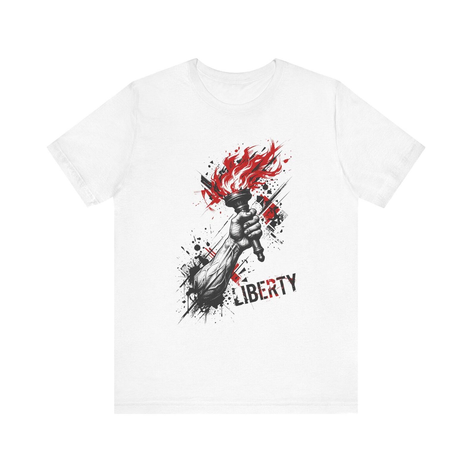 Flaming Torch Liberty T-Shirt | Statue of Liberty Torch Graphic Tee 3XL