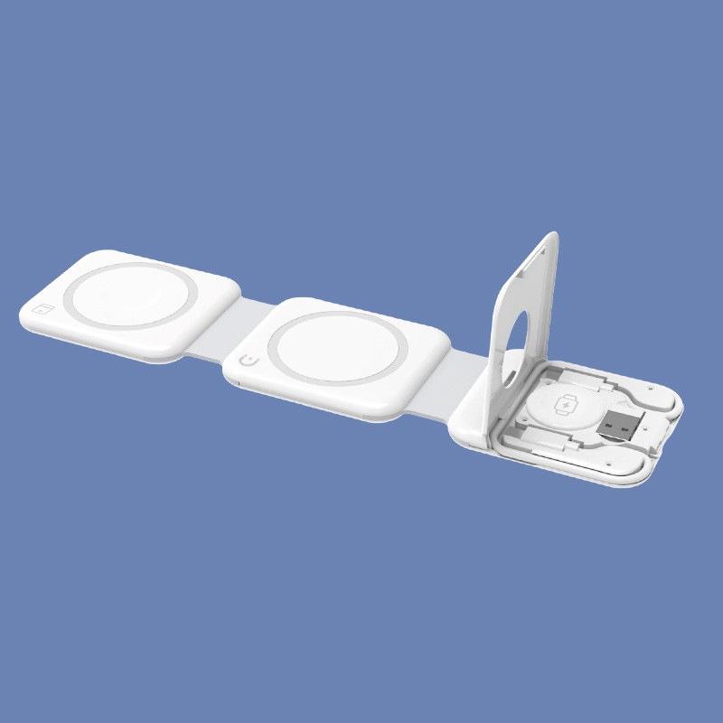 Magnetic 3-in-1 Wireless Charger for Phones, Earbuds, and Watches