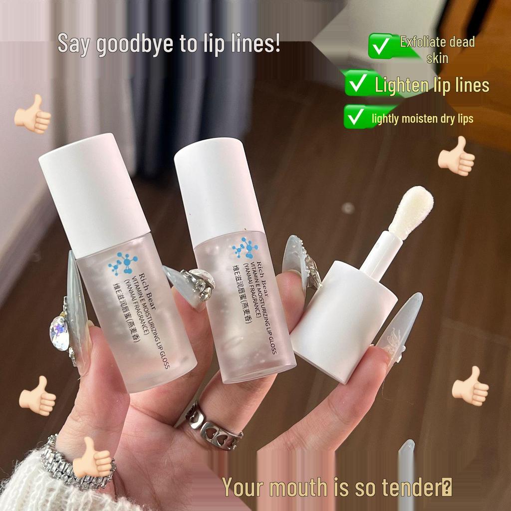 Rich Bear Transparent Vitamin E Lip Gloss: Lightens Lines, Plumps, and Primes for Autumn/Winter