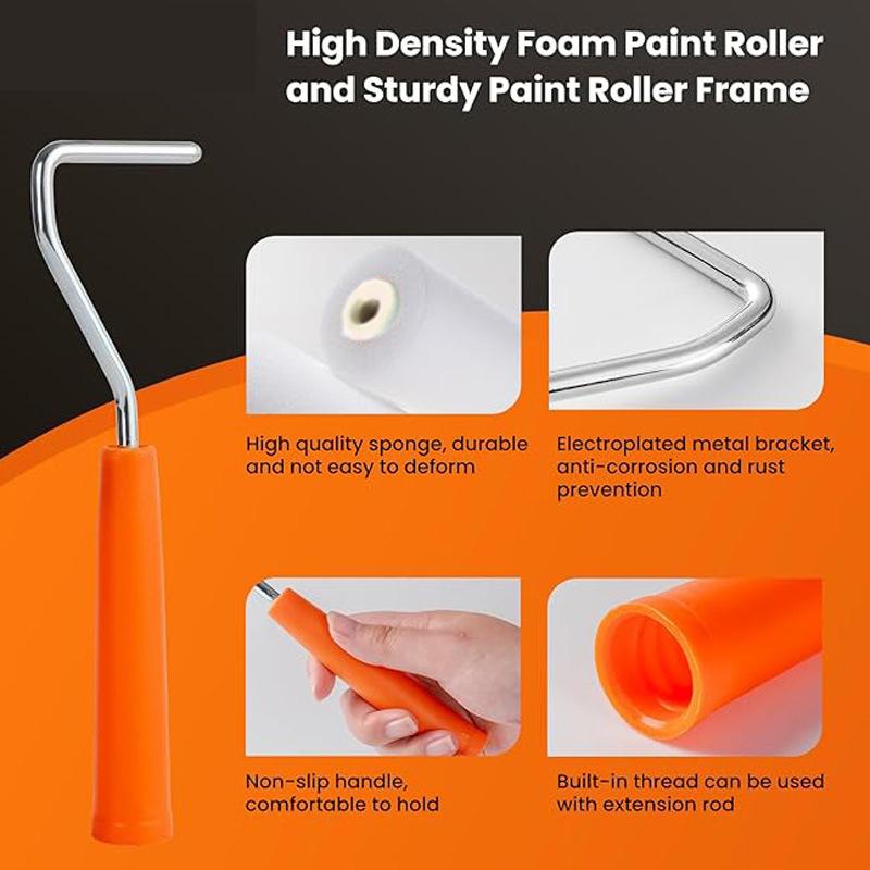2 Inch Small Paint Roller Kit High-Density Foam Paint Roller Paint Tray Liner For Wall Painting Tools