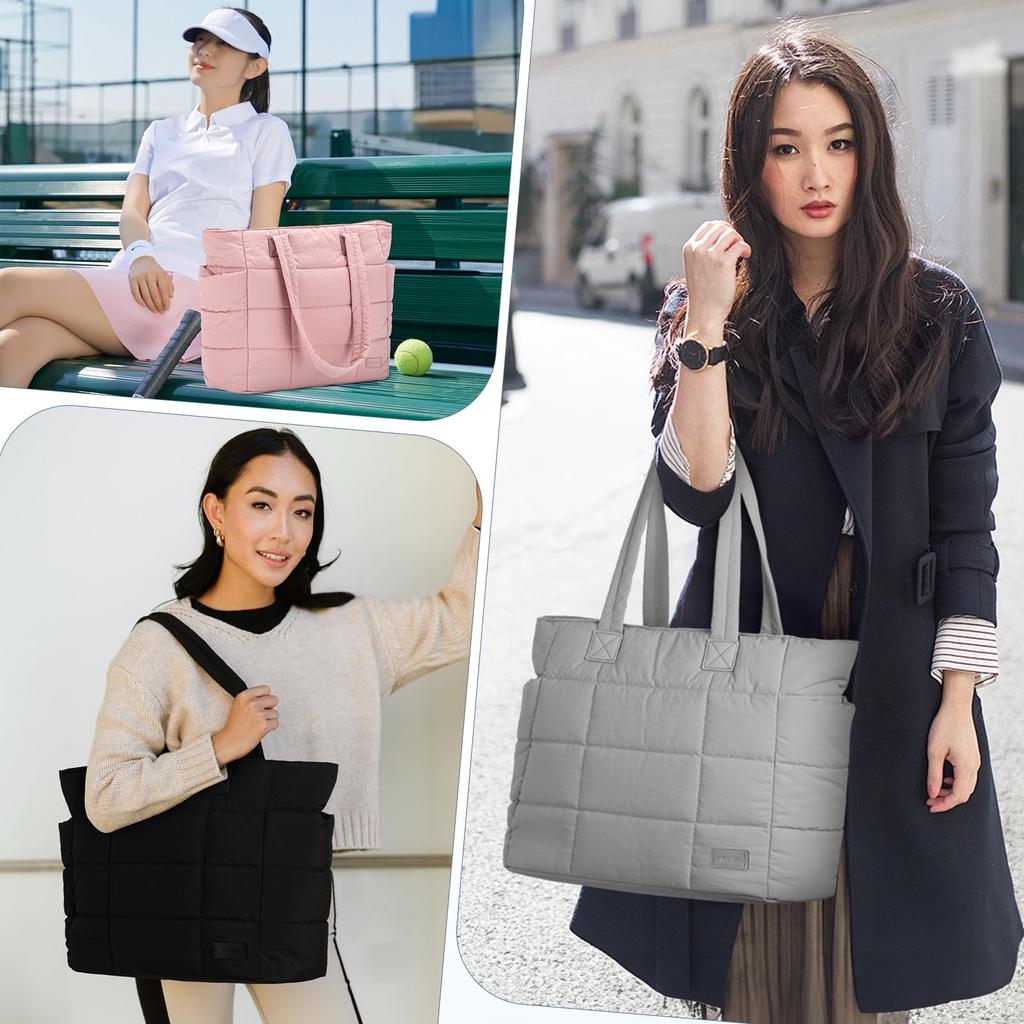 VASCHY Leichte Tragetasche für große Kapazität, Business-Tasche für Umhängetasche mit Laptopfach und Perfekt für und Schwarze Frauen, Männer, Reißverschluss,