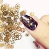 Gold Time Gear Flowers Nail Sequins 3D Flakes Manicure Decor Hollow Metallic