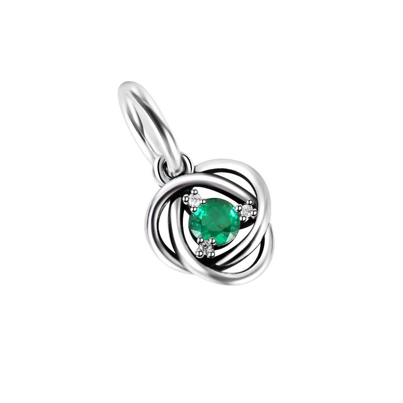 Silver S925 Twelve Month Birthstone Heart Eternity Charms Beads Pendant Fit Original Bracelet for Women DIY Fine Jewelry