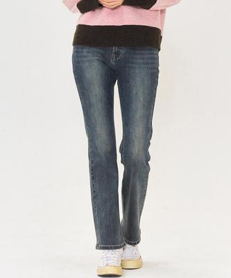 CHASECULT Women'S M-Tone Hidden Elastic Waist Bootcut Denim Pants - Blue
