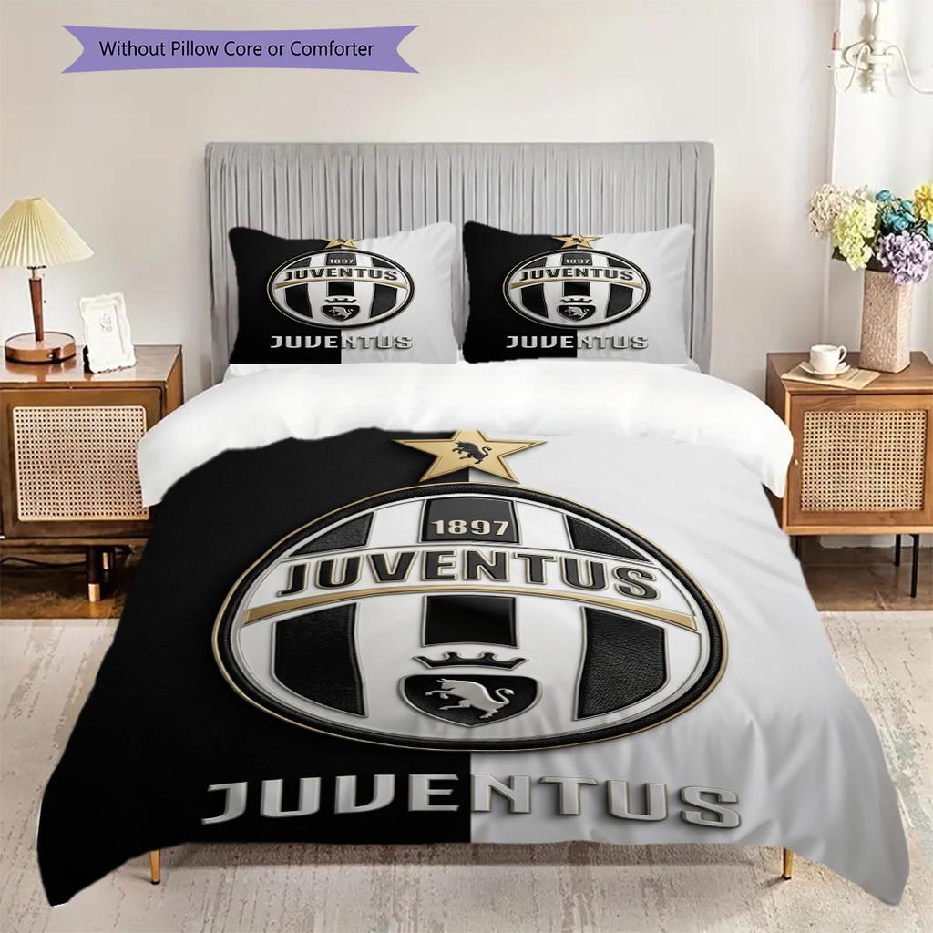 Set tre pezzi Orgoglio Heritage Juventus (1 * copripiumino + 2 * federa, senza nucleo) Copripiumino e federa morbidi e confortevoli