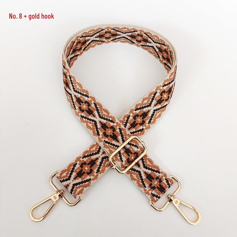 Colorful Jacquard Wide Shoulder Strap for Women's Bags - Canvas Crossbody and Backpack Accessory