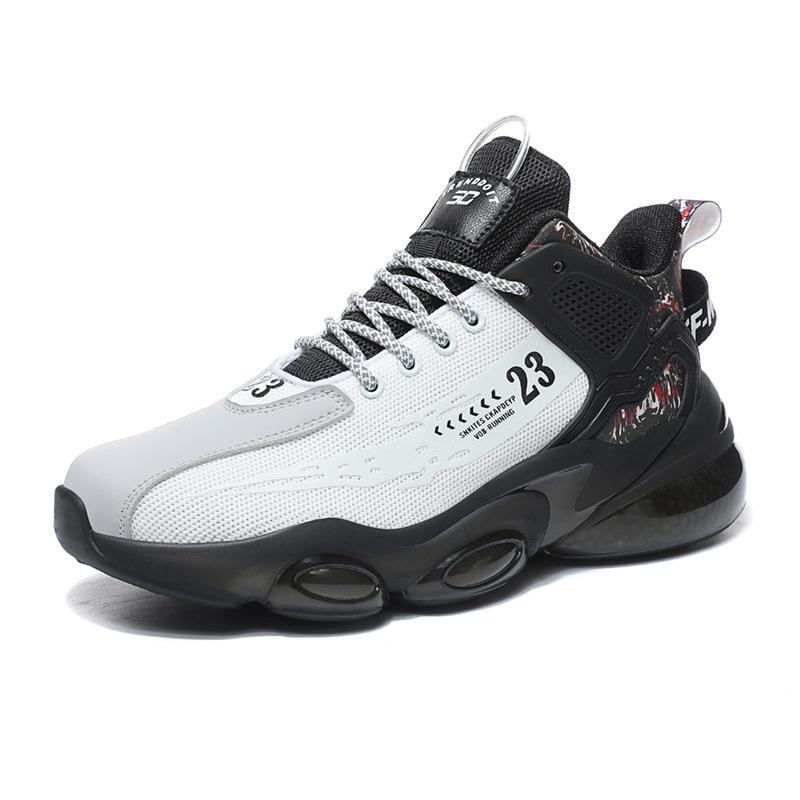 Spring popcorn dad shoes trendy shoes spring and autumn flying woven breathable sneakers aj high top basketball shoes 39 белый