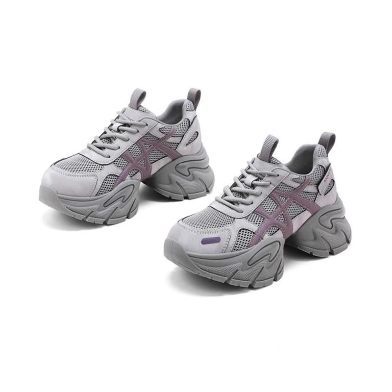 Leather dad shoes women's sports shoes autumn new thick-soled heightening small women's shoes casual shoes