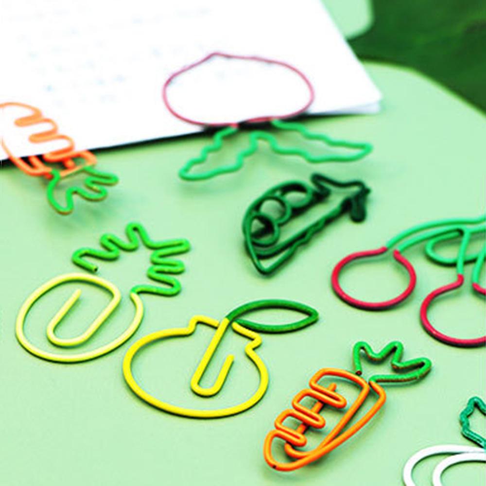 10 Pieces Cartoon Vegetabl Creative Carrot Metal Office School Supplies Cute Paper Clips Gift