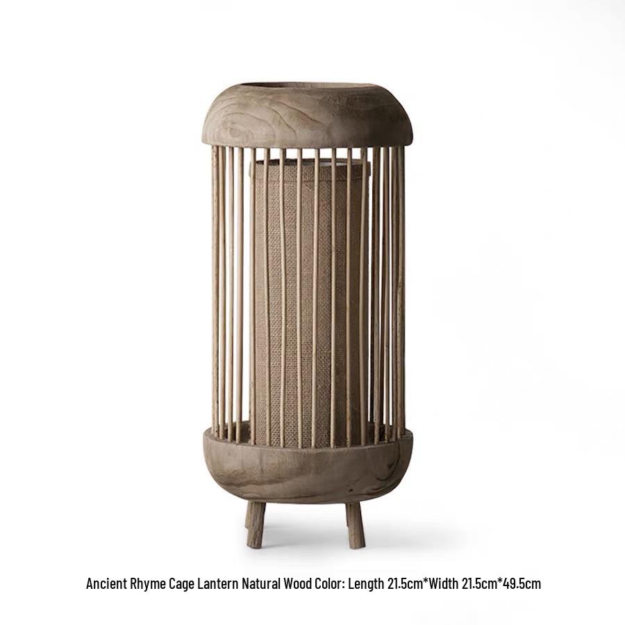 Углеродистая Ретро Деревянная Фонарь Напольный Светильник - Восточный Стиль Ваби-саби