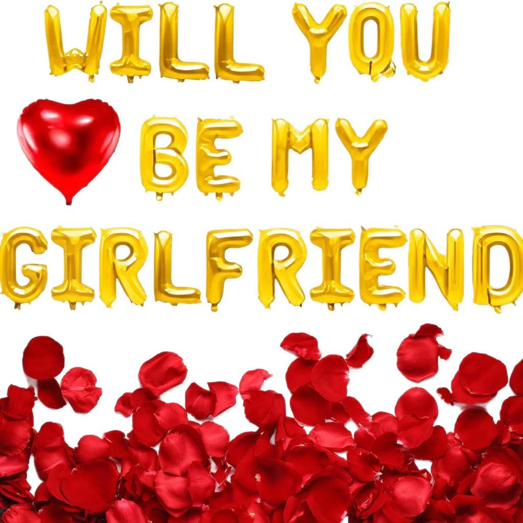 Valentine's Day Red Letter and Rose Set for Proposal or Wedding Decor