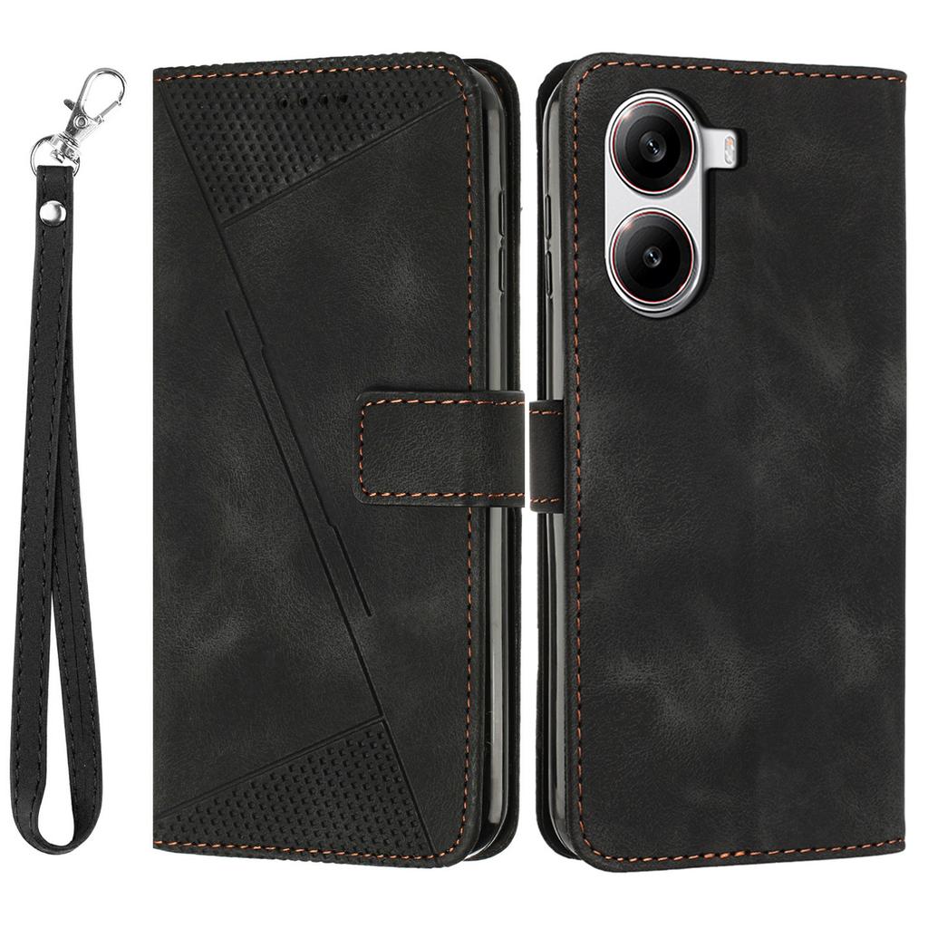 For Xiaomi Redmi Turbo 4 5G/Poco X7 Pro 5G Case Handbag Imprinted Triangle Leather Phone Cover