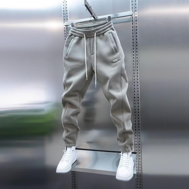 Men's Solid Color Casual Pants Sweatpants New Style Leggings Stretch Versatile Skinny Pants Black