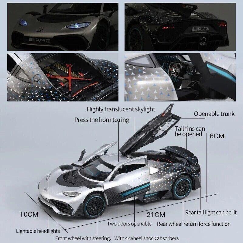 1/24 Mercedes Benz AMG ONE Diecast Model Car Toy Sound & Light Collectible Gift