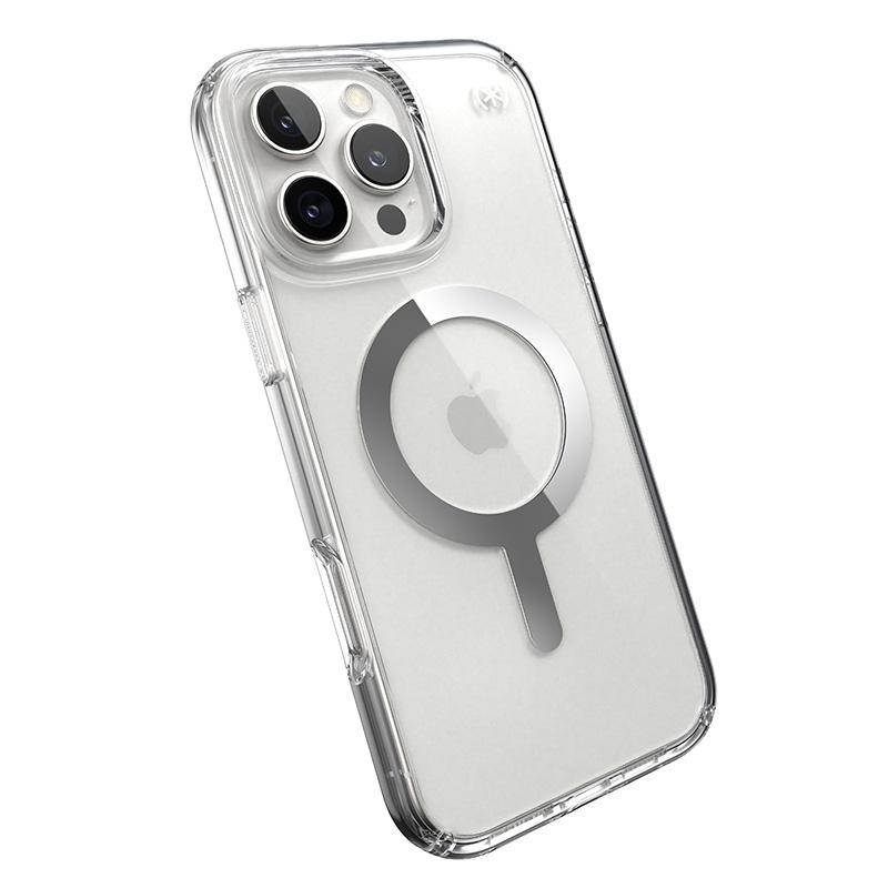 Speck Presidio Perfect-Clear Magsafe - Etui Iphone 16 Pro Max (Clear / Chrome Finish / Serene Silver)