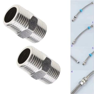 Stainless Steel Shower Hose Extension Hex Nipple Extra Long Water Pipe Joints 1/2" Male Plumbing Fitting Plumbing Accessories