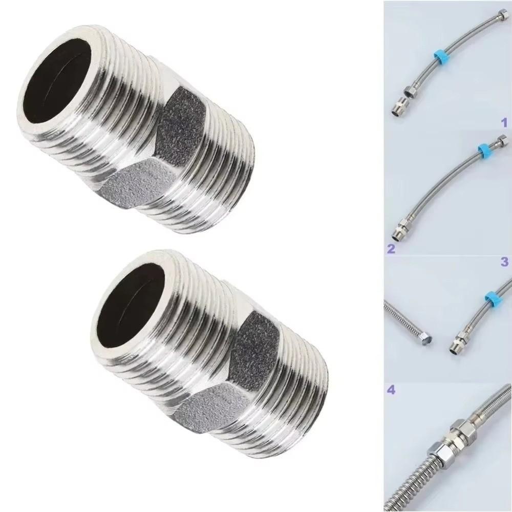Hex Nipple Shower Hose Extension Stainless Steel Water Pipe Joints  Plumbing Accessories