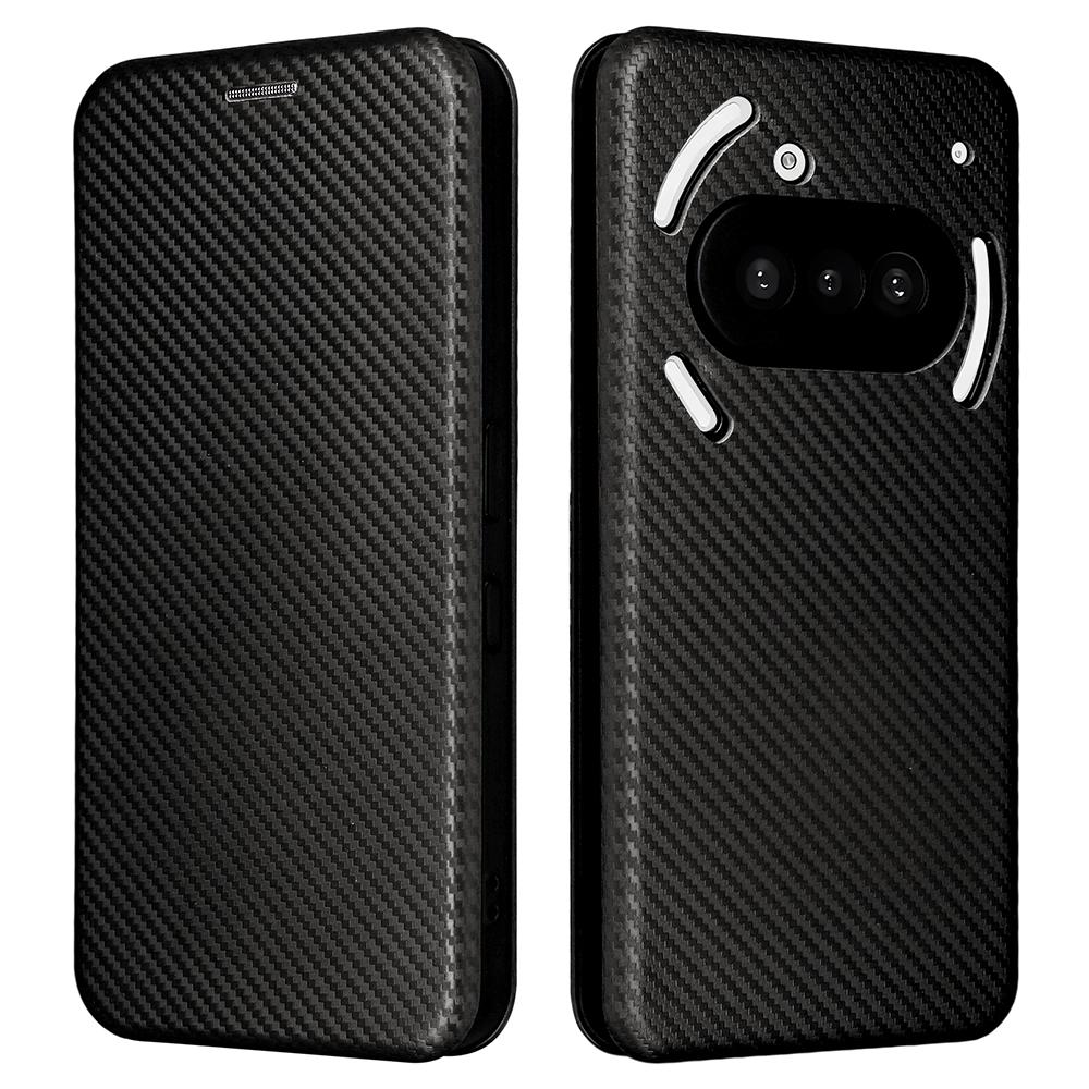 For Nothing Phone (3a) Case Carbon Fiber Texture Drop-Proof PU Leather Phone Cover