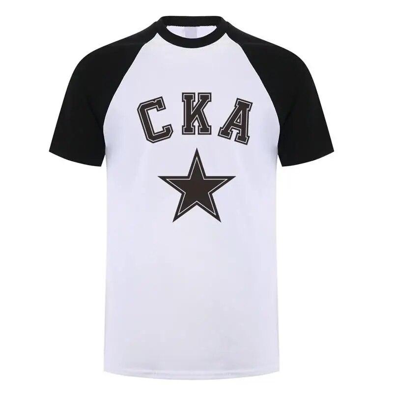 CKA Russian Hockey Team T Shirt Unisex Summer Short Sleeve Cotton KHL Saint Petersburg SKA T-shirts Tops Unisex Streetwear