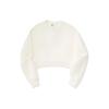 Li Ning Plain Round Neck Pullover Loose Sweatshirt Women Sweatshirt Off-White AWDU352-1