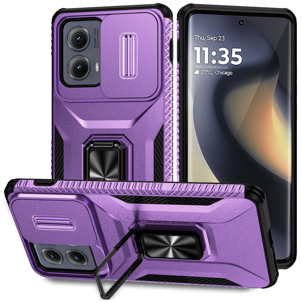 Für Motorola Edge (2024) 5G Hülle Camshield Ständer TPU+PC Rutschfeste Handyhülle