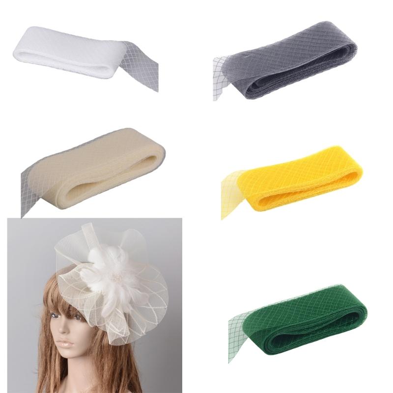 Mesh Ribbon Binding Band Sinamay Fascinator Hat Bowknot Handmade Projects 8cm Width Elastic Ribbon for Millinery Hat