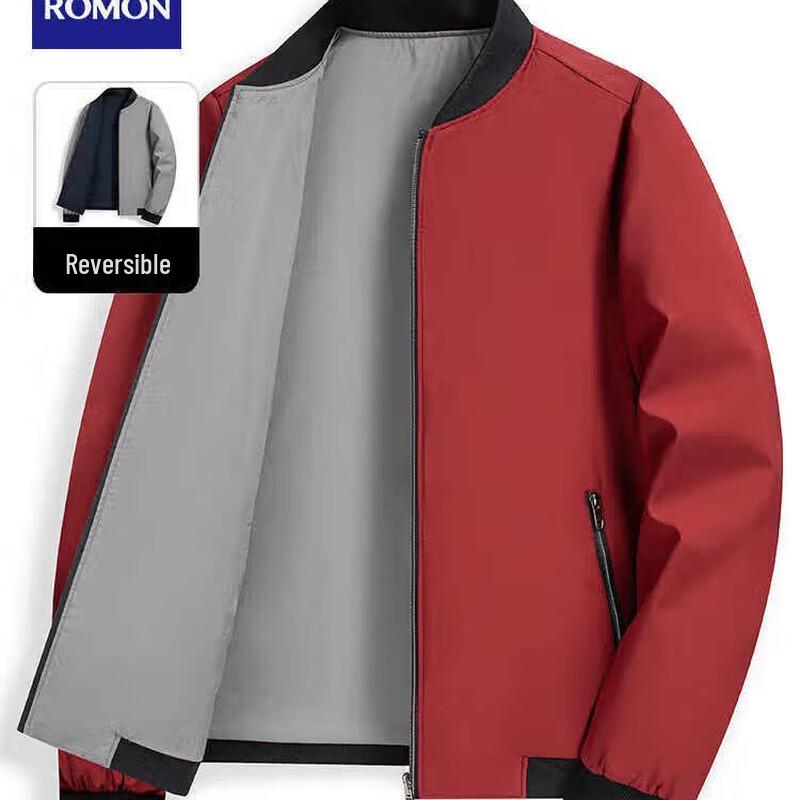 ROMON Men's Baseball Collar Casual Jacket