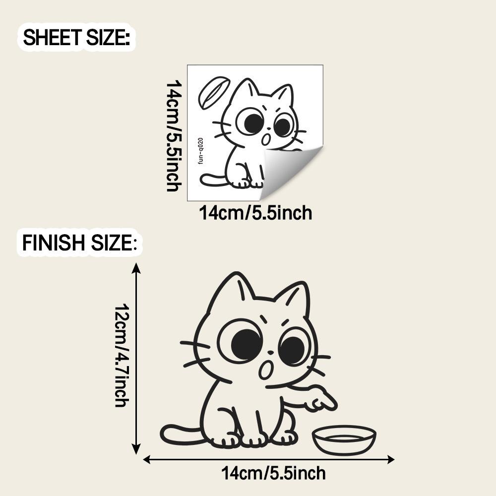 Fun Cartoon Cat Car Fuel Tank Decoration Stickers fun-q020