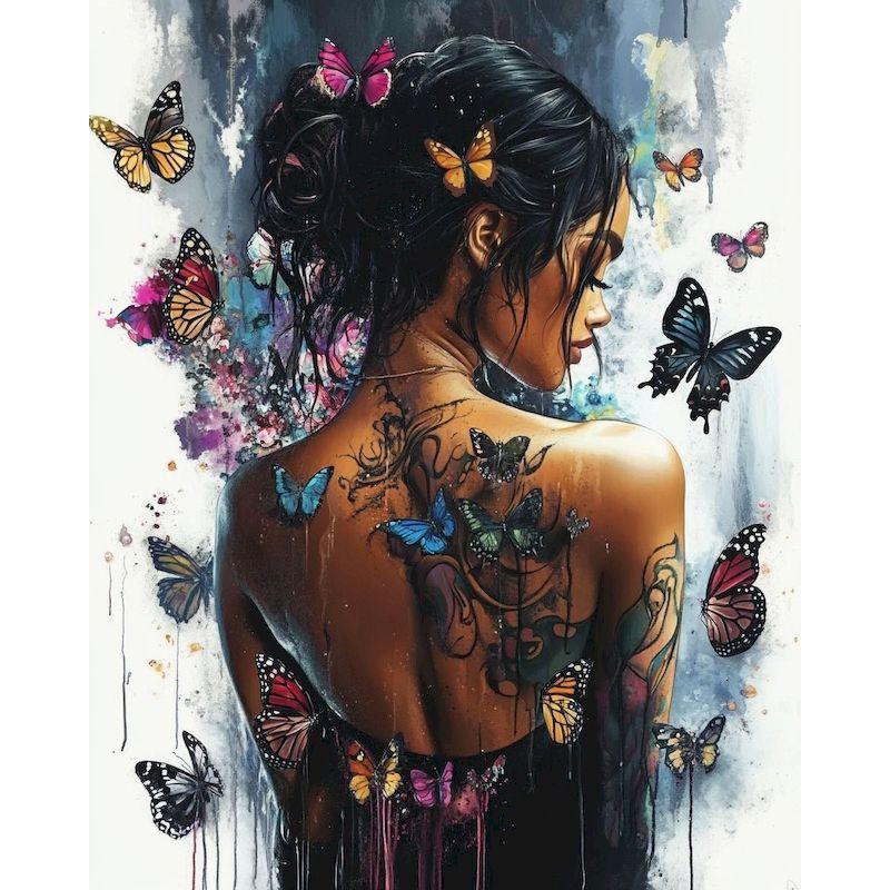 GATYZTORY Painting By Number Girl Portrait Kits DIY Frame Drawing On Canvas Flower Picture HandPainted Gift Home Decoration